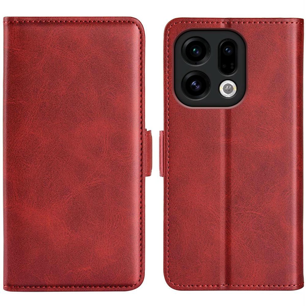 Mobigear Telefoonhoesje geschikt voor OPPO Find X9 Hoesje | Mobigear Slim Magnet Bookcase Portemonnee | Pasjeshouder voor 3 Pasjes | Telefoonhoesje voor Pinpas / OV Kaart / Rijbewijs - Rood