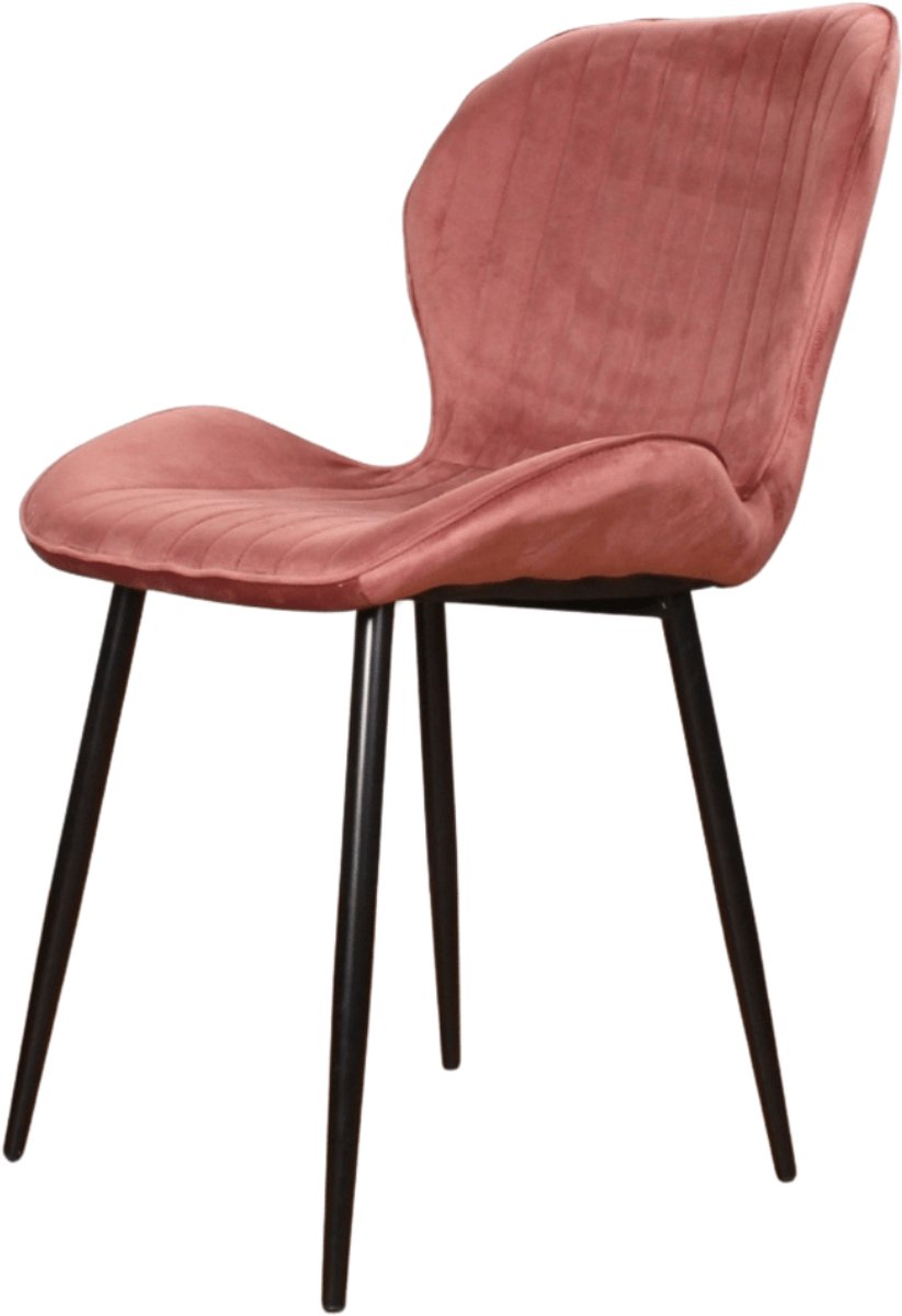 DS4U - Giulia Eetkamerstoel Velvet Roze - Luxe design - Comfortabele zitting
