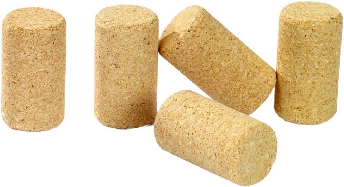 Kurken Microgranulaat MM 24 x H 42 - 100 Stuks - Natuurlijke Afsluiting voor Wijnflessen