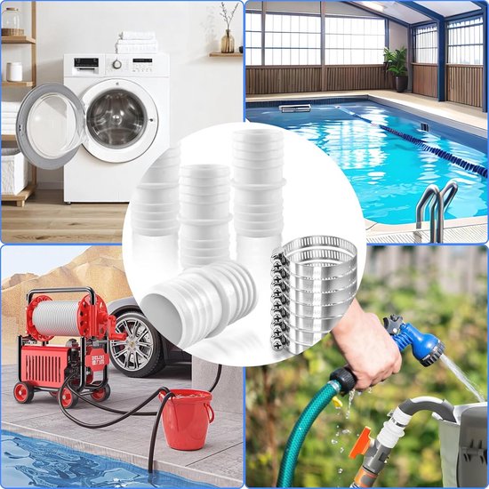 Miganeo Bypass Set Zwembad - 3-Weg Ventiel 32/38mm Met Slangklemmen Voor Warmtepomp, Zonneverwarming & Zandfilter