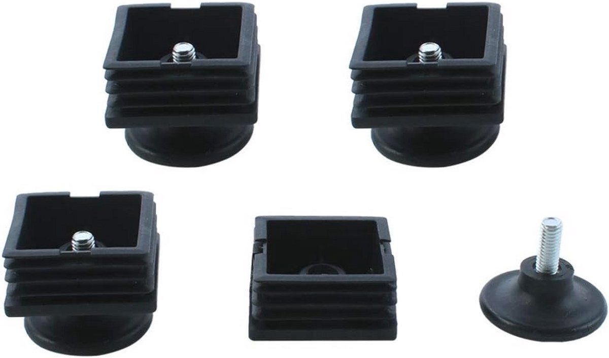 Verstelbare Leveling Voet voor Meubels - 50mm x 50mm - 4 Sets - Zwart