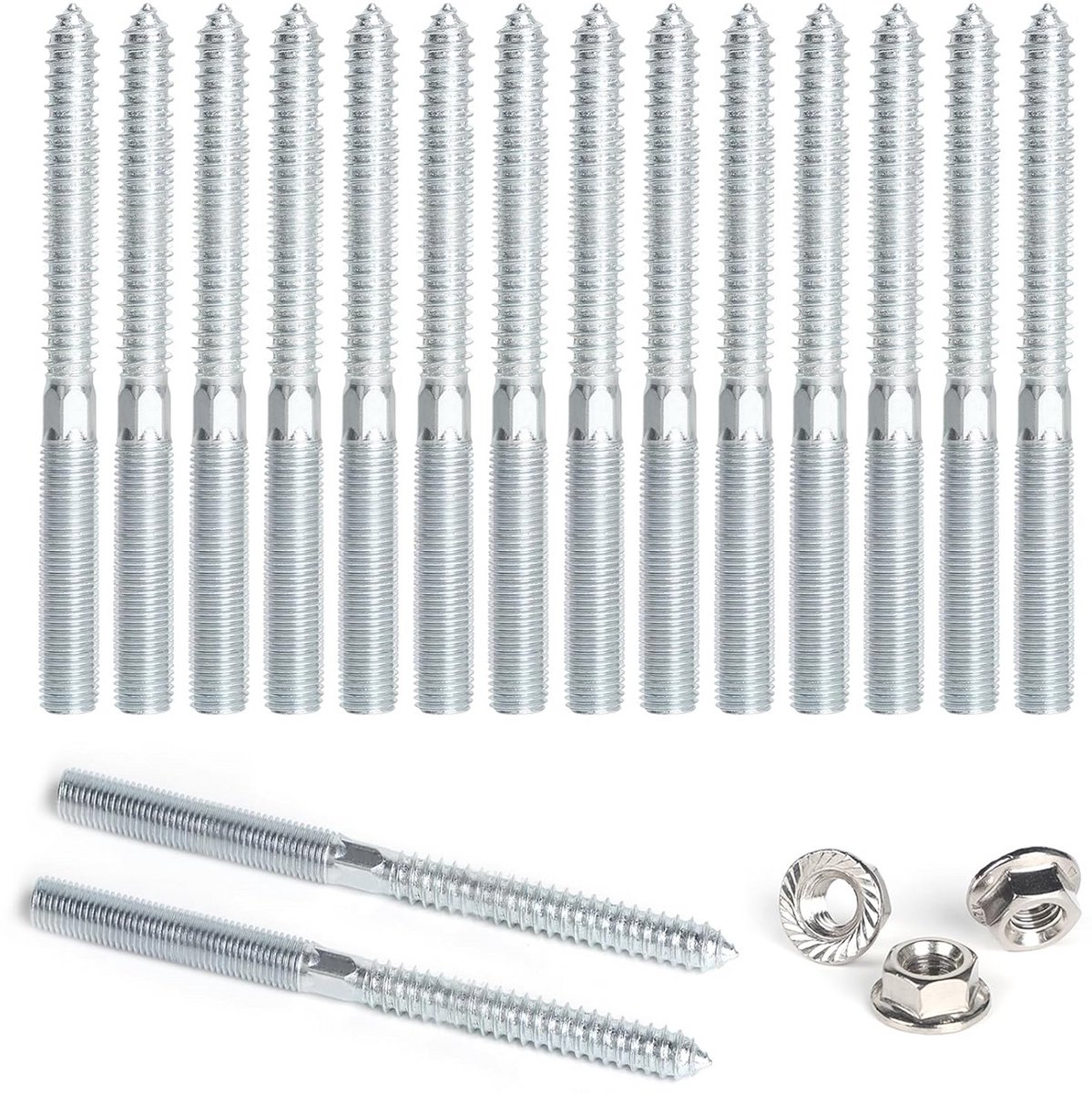 Dubbele Kopschroeven M10 x 120 mm - 15 Stuks Torx Schroeven met Vergrendelingsmoeren