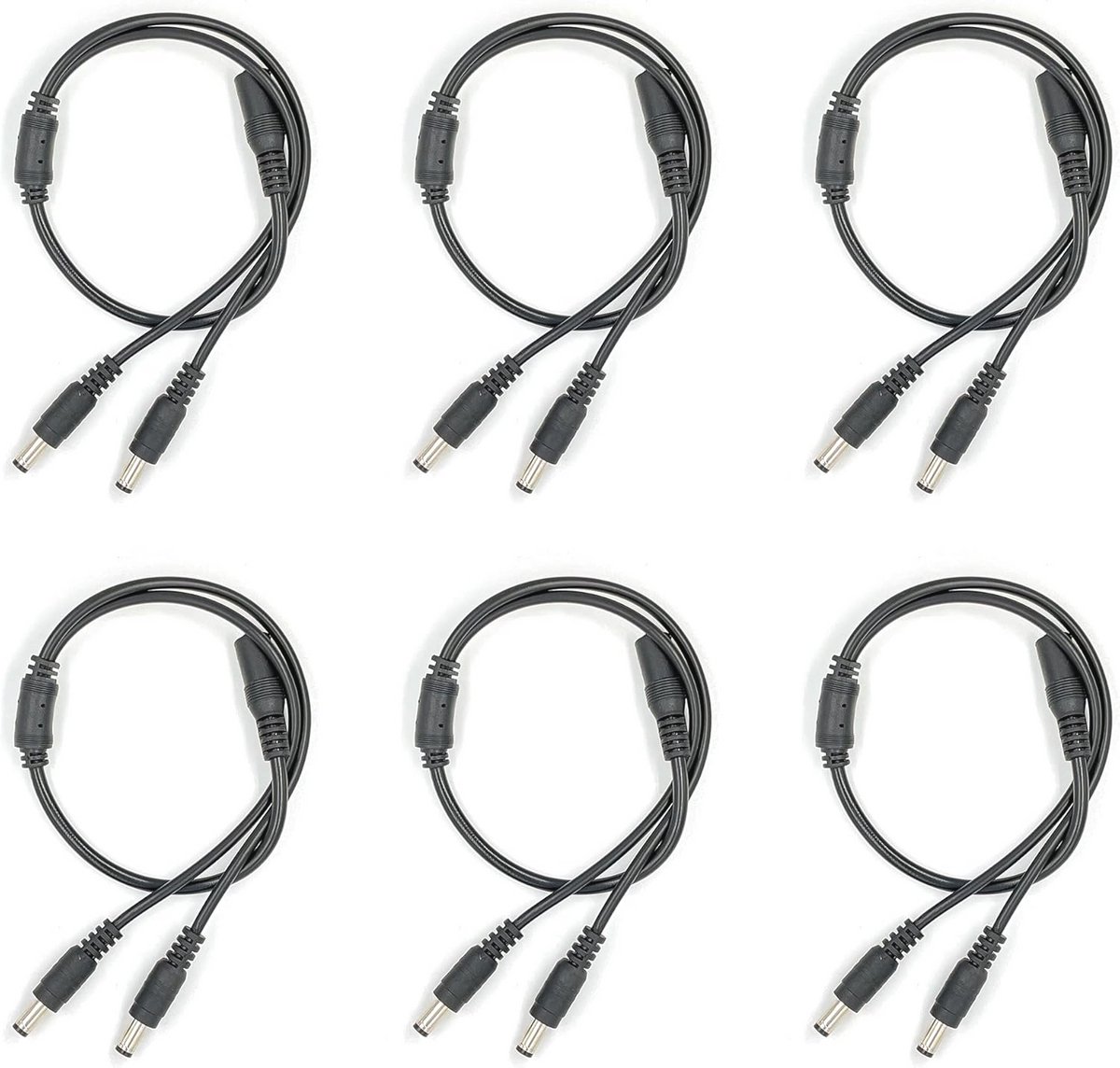 DC Power Plug Y Splitter Kabel 1 Vrouwelijk naar 2 Mannelijk voor CCTV en LED Schijnwerpers