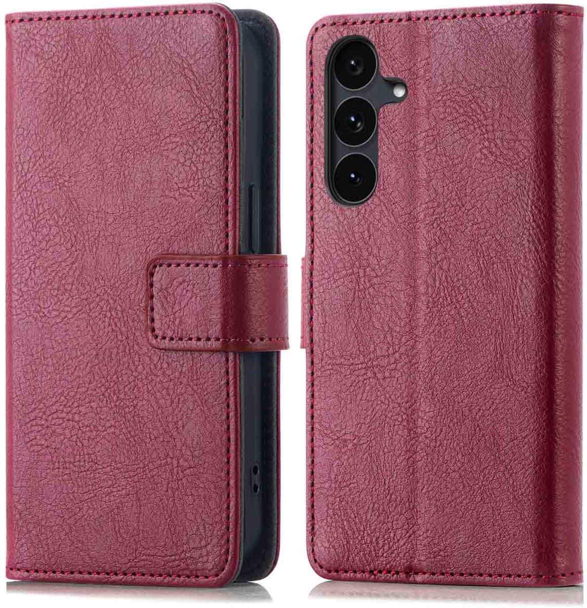 imoshion Hoesje - Geschikt voor Samsung Galaxy S25 FE - Luxe Bookcase - Bordeaux