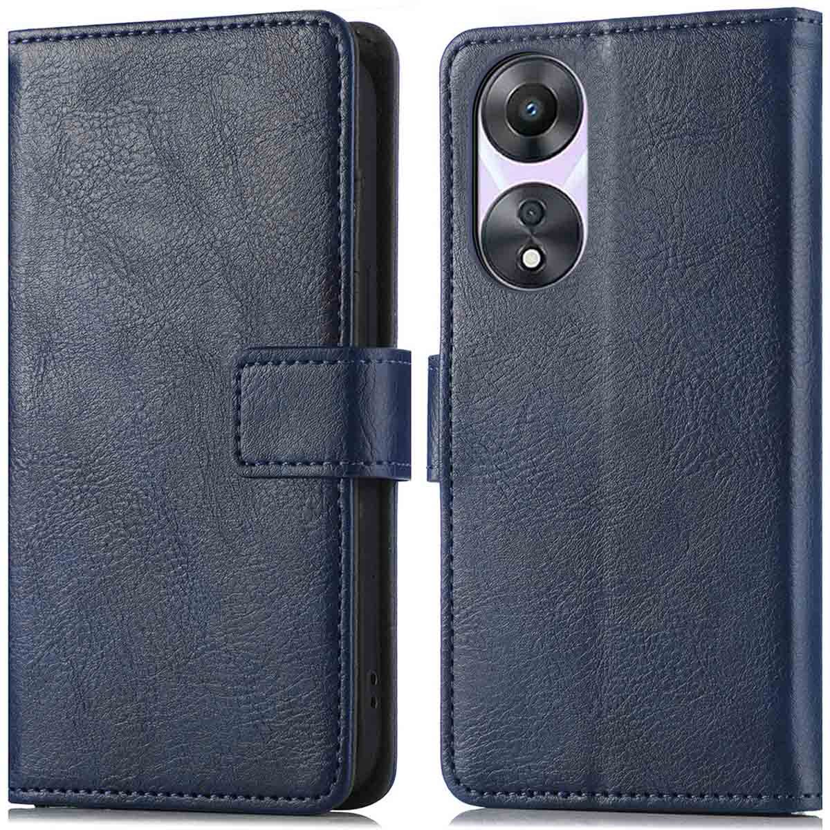 imoshion Hoesje - Geschikt voor Oppo A78 (4G) - Luxe Bookcase - Donkerblauw
