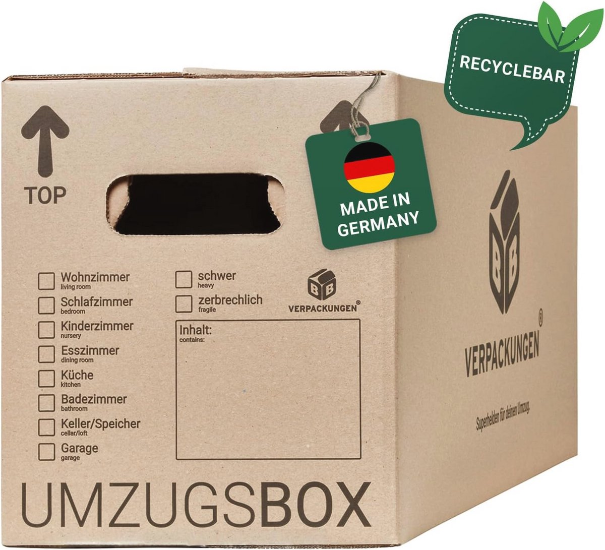 Verhuisdozen 20 x 600 x 328 x 340 mm - Duurzaam en Sterk, Tot 40 kg Belastbaar
