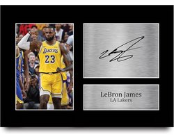 HWC Trading Lebron James Los Angles Lakers Geschenken Gedrukt Gesigneerd Handtekening Foto voor Basketball Memorabilia Fans - A4