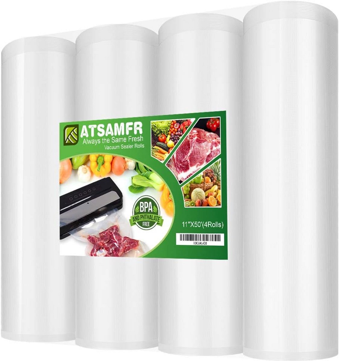 Vacumeerzakken Rollen Set - 11x50 Rollen (4 Stuks per Rol) voor Vacuümsealer