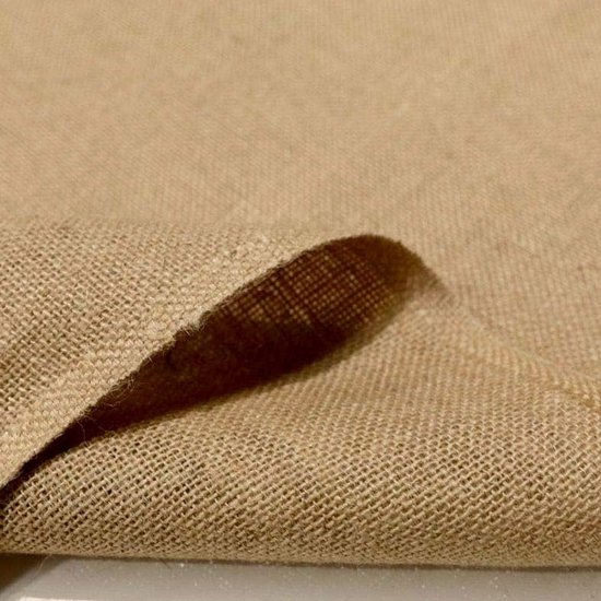 Kt KILOtela - Stof van zaklijn/zak - jute - knutselwerk, breedte 147 cm - lengte naar keuze 50 in 50 cm | oranje
