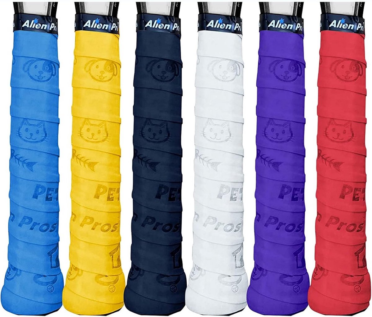 Tennis Racket Grip Tape - Voorgesneden en Dry Feel Grip (6 grepen) voor Hoge Prestaties