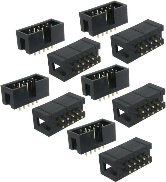 Dubbele Rij Breadboard IDC Pin Headers 2x5 Pin 2.54mm - 10 Stuks | bol