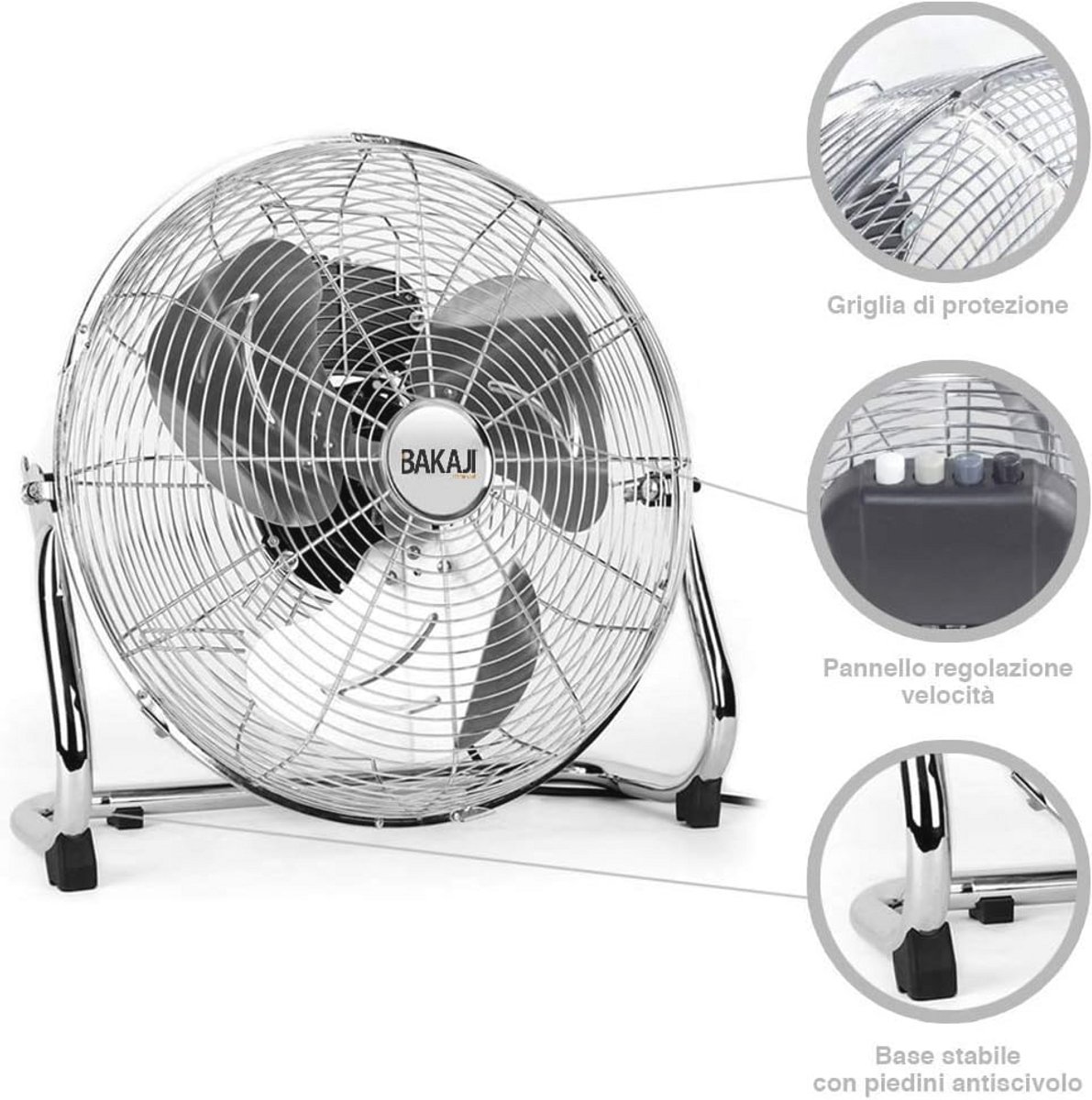 Krachtige Staande Ventilator met Verstelbare Helling en 3 Snelheden - 45 cm en 50 cm – foto 6