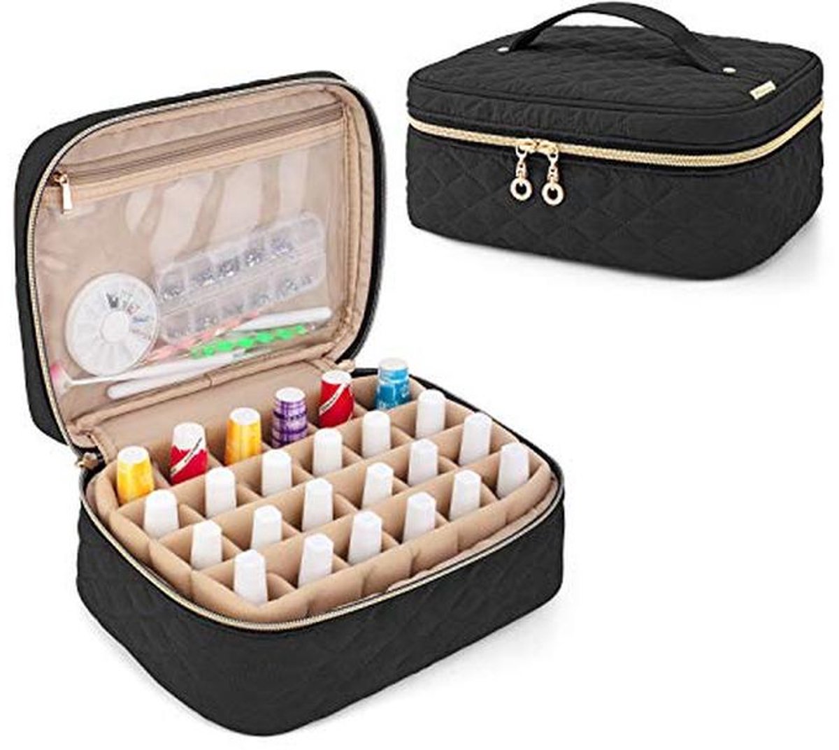 Nagellak Organizer voor 24 Flessen - Draagtas en Opslagoplossing