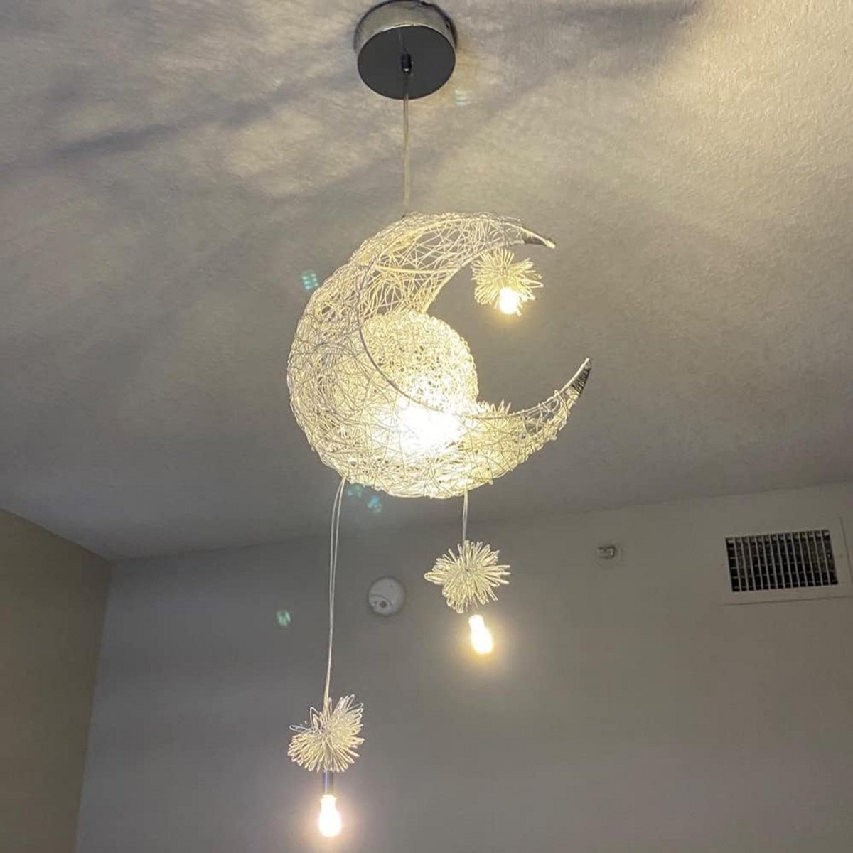 Hanglamp met Maan en Sterren voor Kinderkamer - Decoratieve LED Plafondlamp