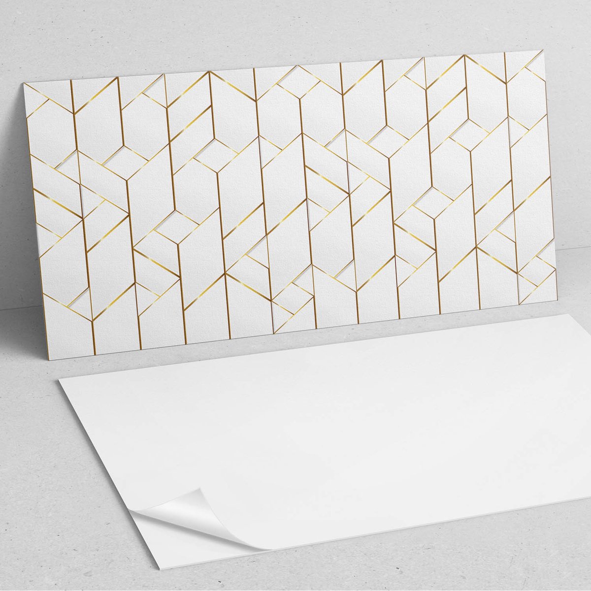 Coloray Wandpanelen Zelfklevend - Geometrisch lijnpatroon PVC Wandpanelen - 120 cm x 60 cm