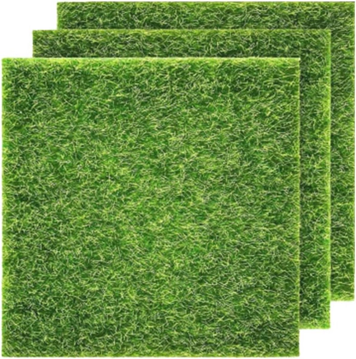 Kunstgras tapijt miniatuur mos voor binnen en buiten decoratie 15 x 15 cm
