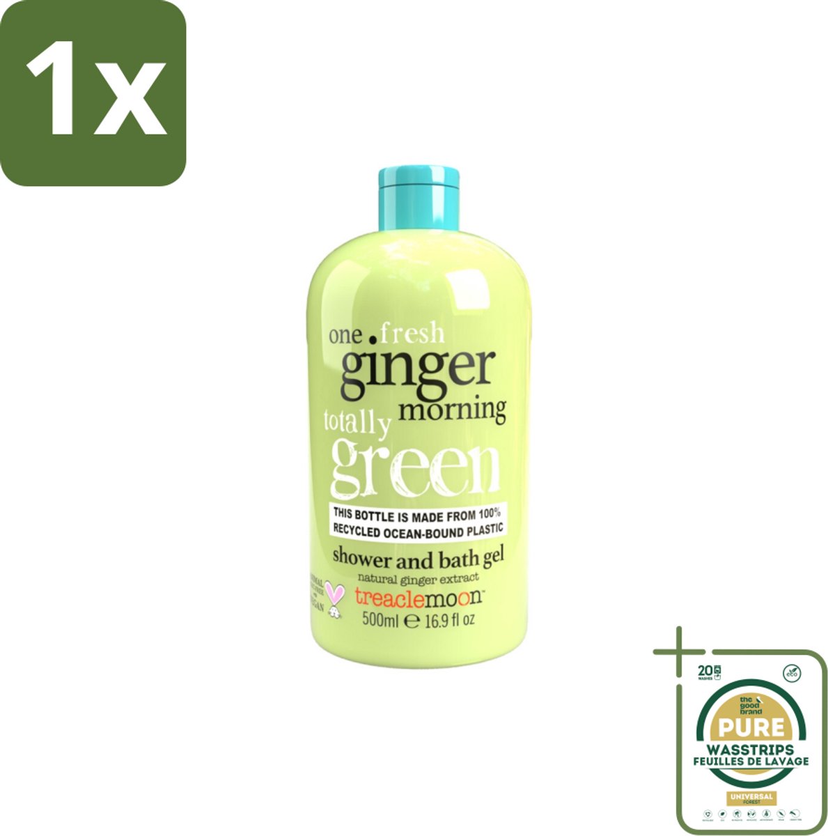 1 x Treaclemoon – Douchegel – One Ginger Morning – 500 ml- Douchegel Gember - Energieboost - Verfrissend - Hydraterend - Mild Voor De Huid