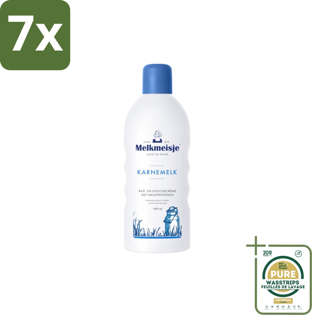 7 x Melkmeisje – Bad & Douche – Karnemelk – 1000 ml - Grootverpakking - Koffie - Koffiezetapparaat - Koffiezetapparaat