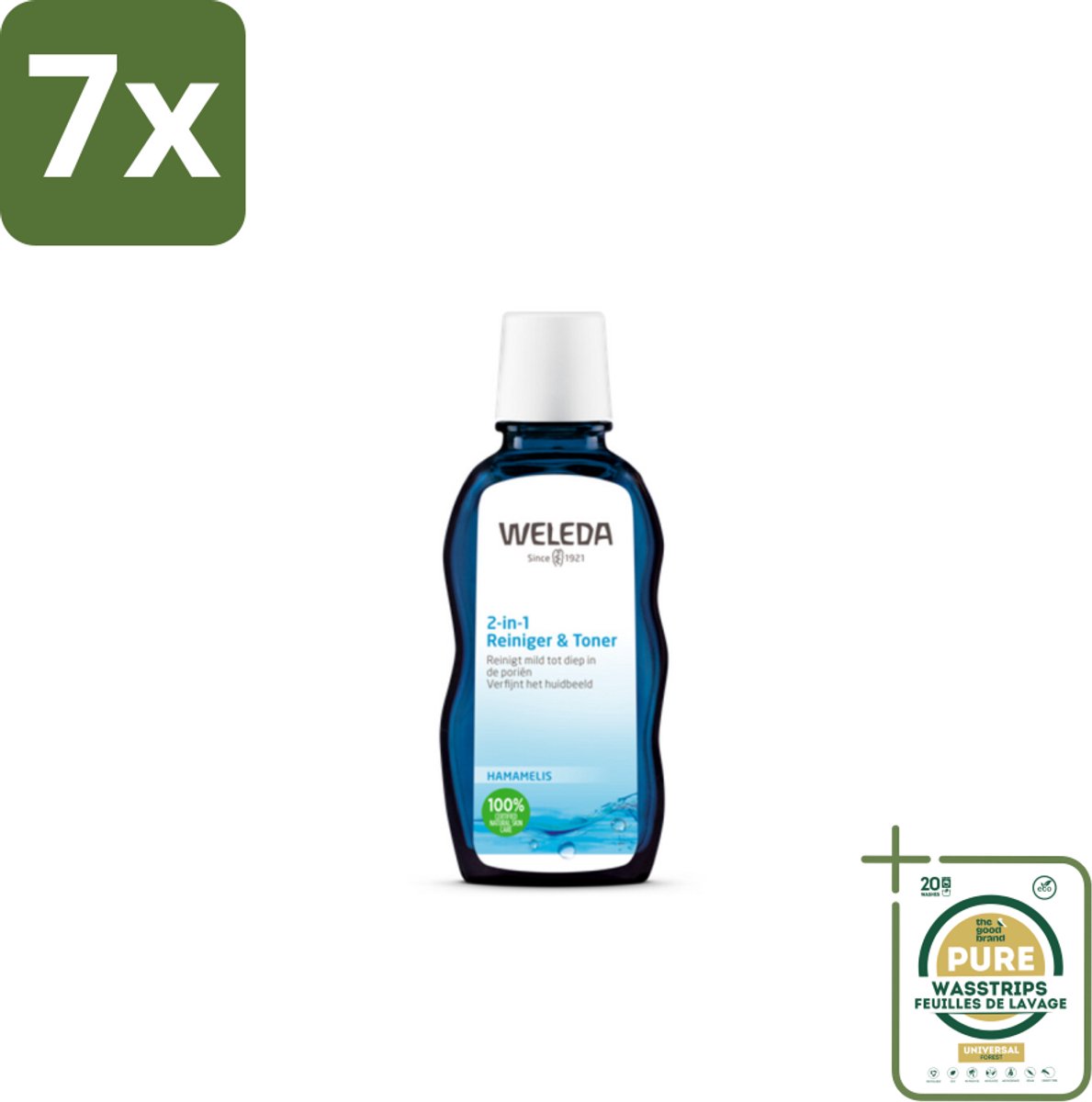7 x WELEDA - Reiniger & Toner 2‑in‑1 - 100 ml - Grootverpakking - Gezichtsreiniger - Gezichtsverzorging - 2-in-1 - Natuurlijke Reiniger - Huidverzorging