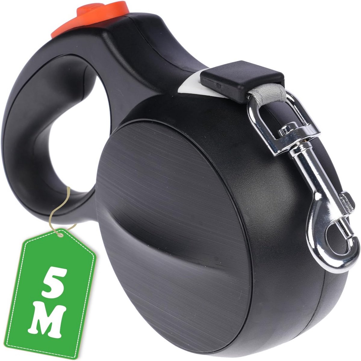 FinoPet Dog Leash for Large Dogs and Medium up to 55 kg, Dog Lead 5 m, Extendable and New Automatic Braking System, Roller Lead, Running Lead for All Dog Harnesses