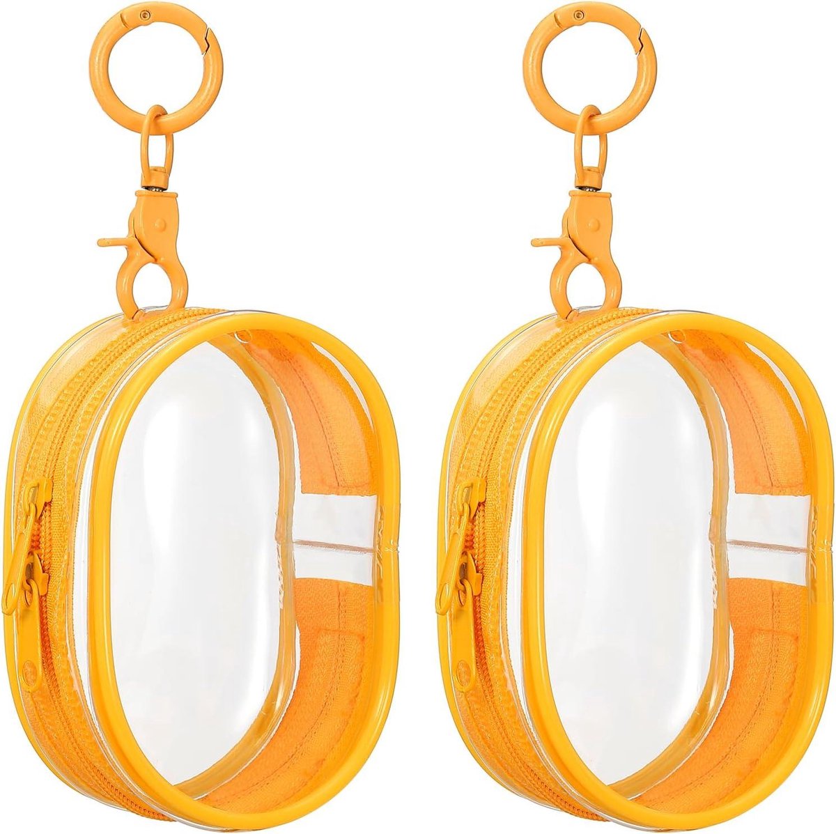 Allecta - Displaytas voor transparante figuren en sleutelhanger, PVC opslag met ritssluiting, 2 stuks, draagbaar, voor verzamelaars.