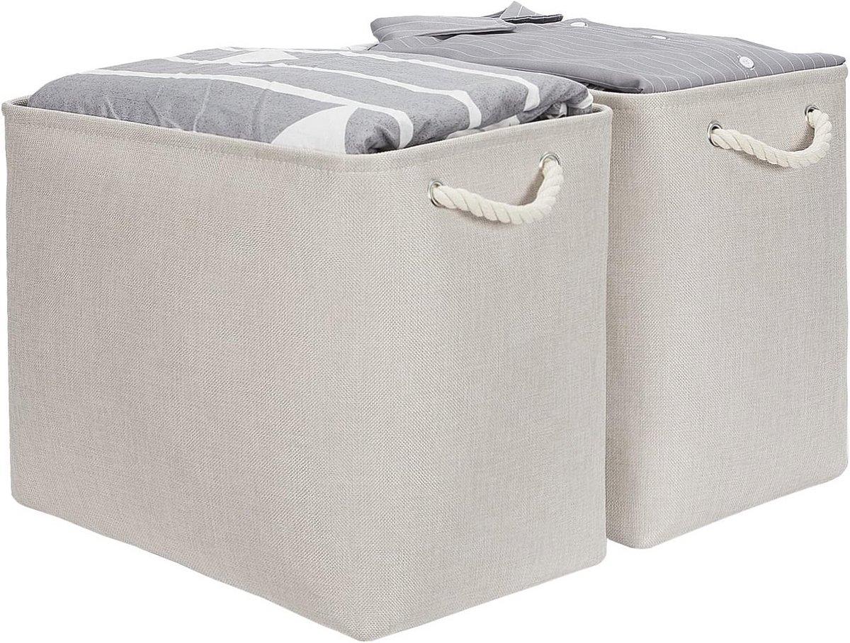 Grote opbergmanden 2-pack voor organisatie met touw handgrepen