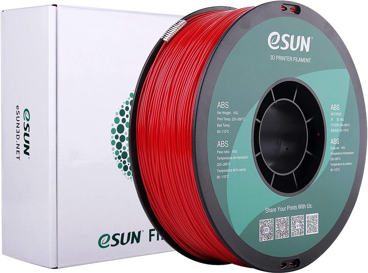 ABS+ 3D Printer Filament 1.75mm Donkerrood 1KG - Hoge Precisie en Sterkte