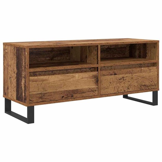 vidaXL - Meuble TV - Ancien - Bois - 100 - x - 34,5 - x - 44- cm - Bois d'ingénierie - et - Fer
