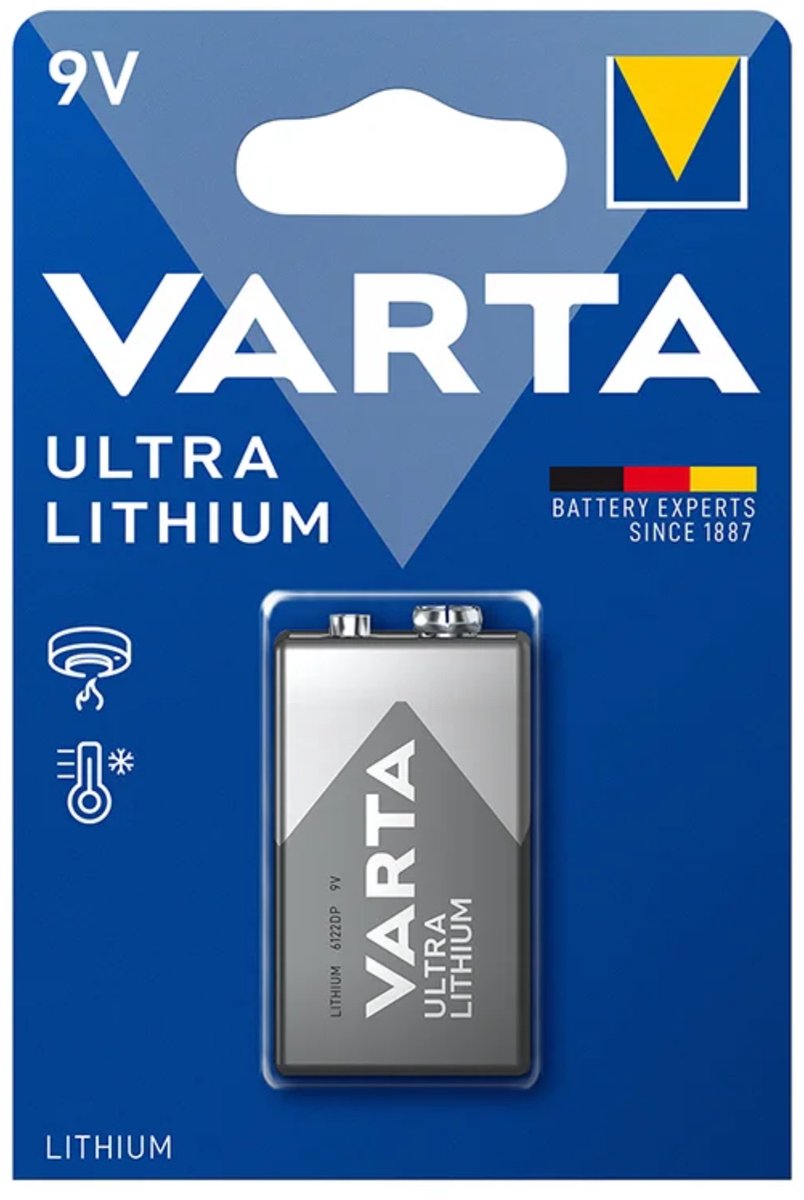 Varta 9V Lithium Batterij - 1 stuk