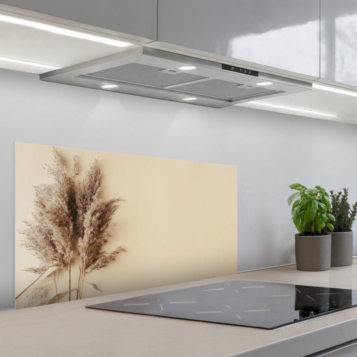 KitchenYeah Spatscherm 80x40 cm Zelfklevende achterwand Graan Pastel Natuur Keuken muurbeschermer Spatwand fornuis