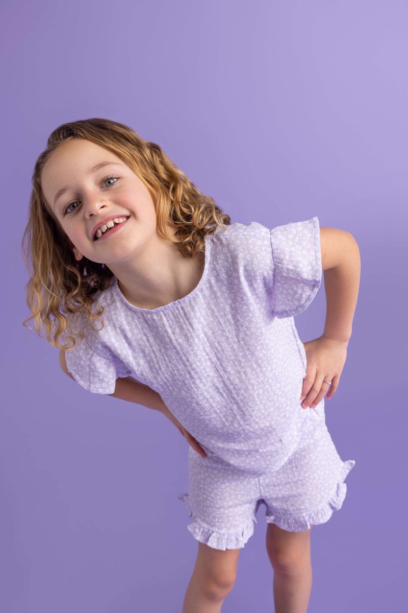 Swim Essentials | Lila Panterprint Meisjes Set Strand - Muslin — afbeelding 9