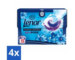 4 x Lenor - Wasmiddel Pods - Universeel - Zeebries - 15 Wasbeurten - Lenor Pods - Wascapsules - Zeebries Geur - Wasmiddel - Wasverzachter