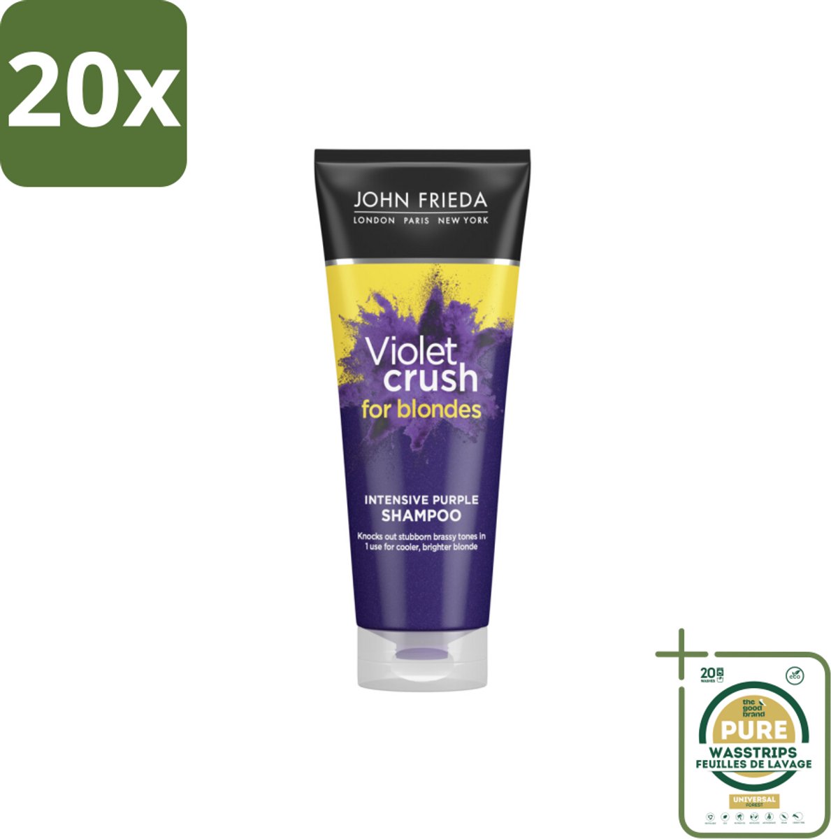 20 x John Frieda – Shampoo – Sheer Blonde Violet Crush Intensive Purple – Tegen gele ondertonen – 250 ml - Grootverpakking - Koffie - Koffiezetapparaat - Koffiezetapparaat - Koffiezetapparaat