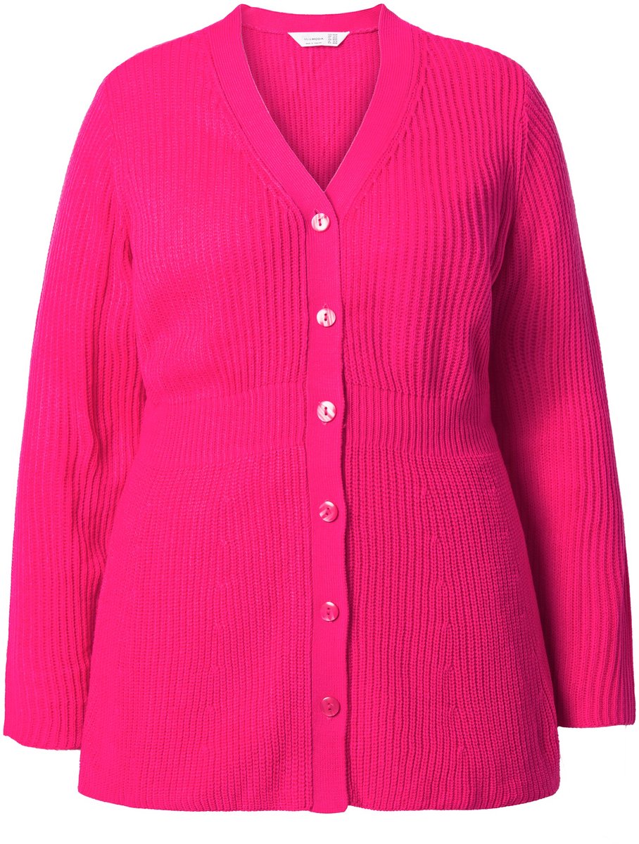 MIAMODA - Dames - Vest A-lijn schootje lange mouwen - Hibiscusrood - Maat 42+