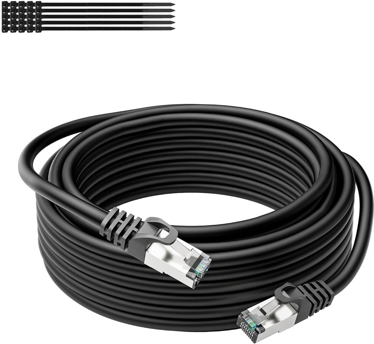 Cat 6A Ethernetkabel 30 meter - 10 Gbit/s hoge snelheid voor binnen en buiten