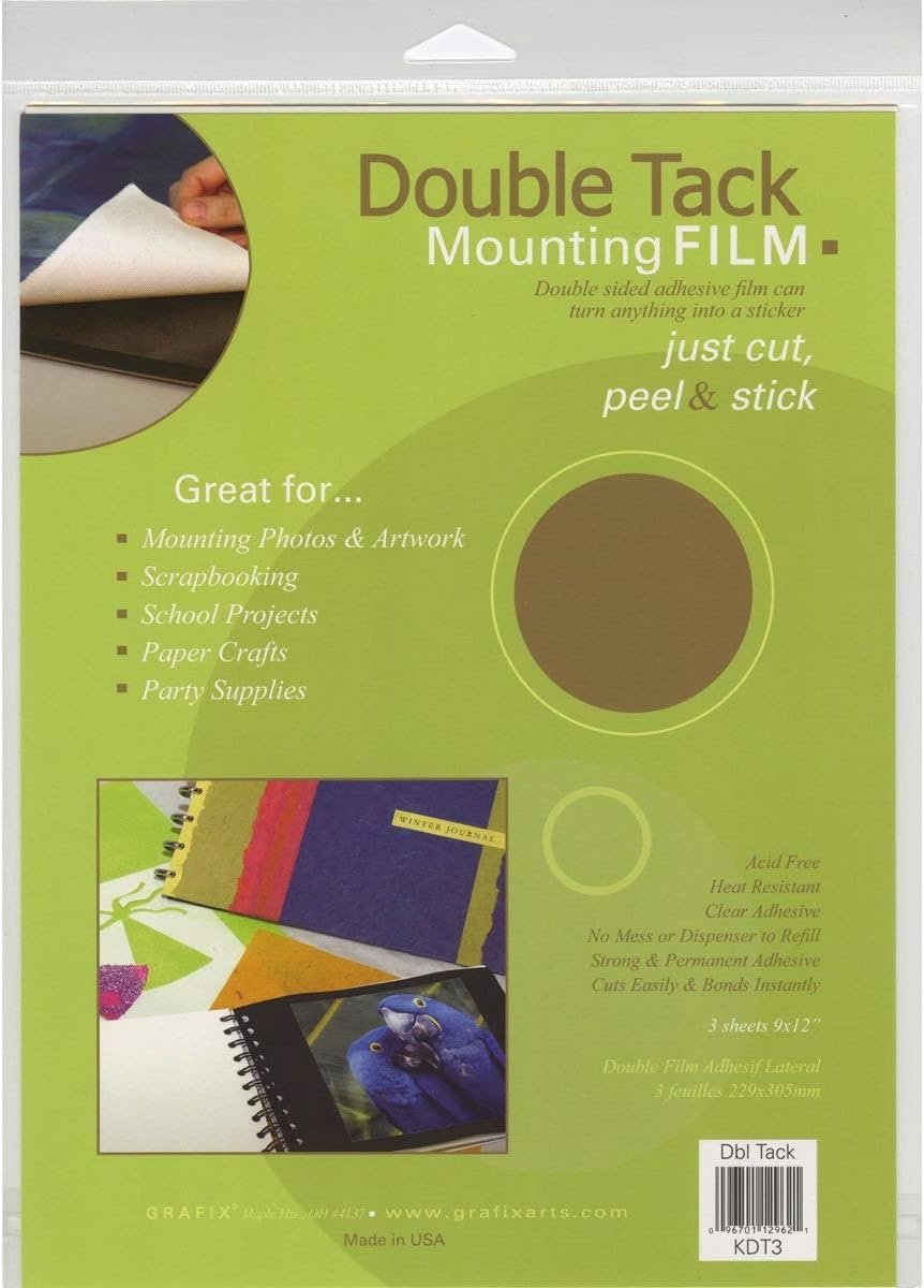 Dubbelzijdige Plakfilm 9"x12" - 3 Stuks