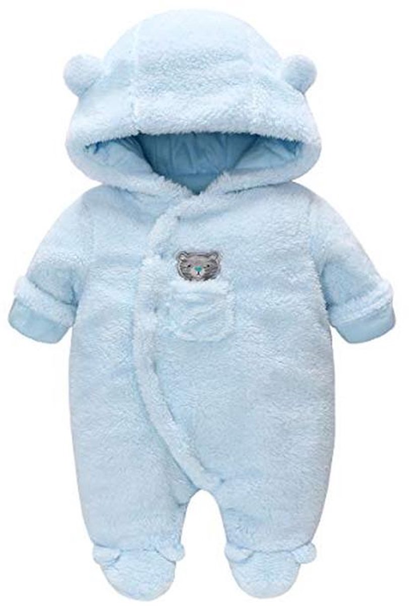 Hooded Fleece Footed Romper voor Pasgeboren Baby
