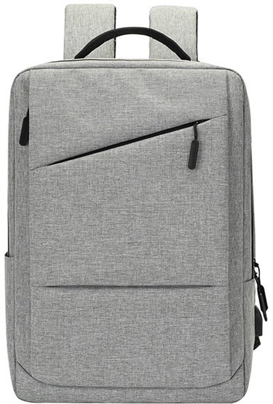 Rugzak - schoolrugzak - laptop rugzak - backpack - waterafstotend - lichtgewicht - Oxford stof - meerdere vakken - lichtgrijs