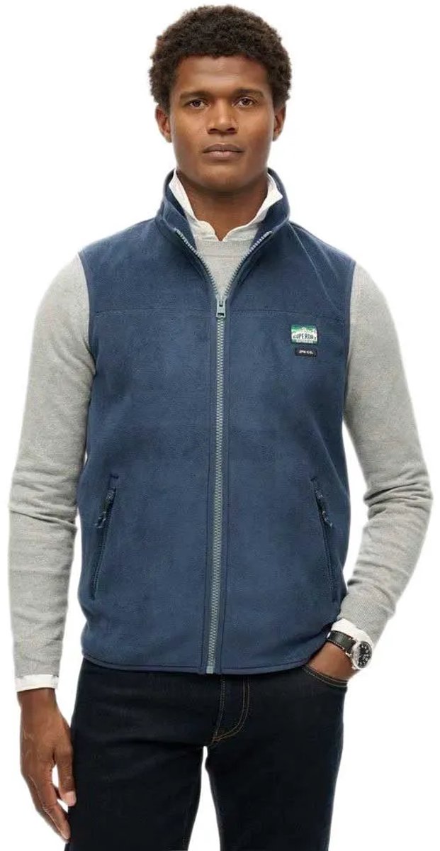 Superdry Active Fleece Bodywarmer Heren Gilets Marineblauw