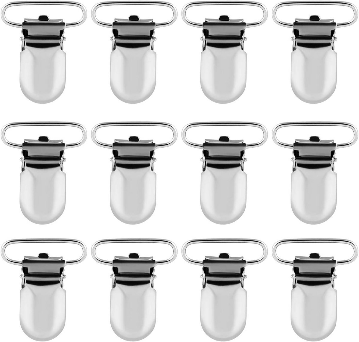 Metalen Fopspeenclips - 12 Stuks - 25mm