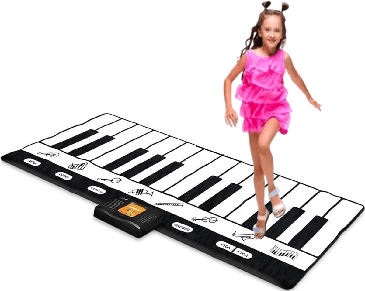 Grote Piano Speelmat 180 cm met 24 Toetsen - Opname en Afspelen Functies - Ideaal Cadeau voor Kinderen - Verstelbare Volumes