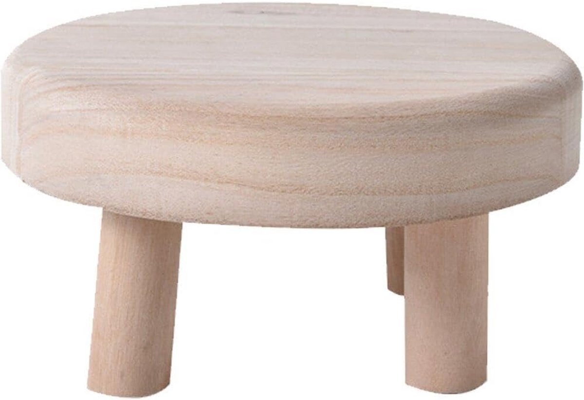 Moderne Ronde Houten Kinderkruk met Opslag en Bloempot Stand