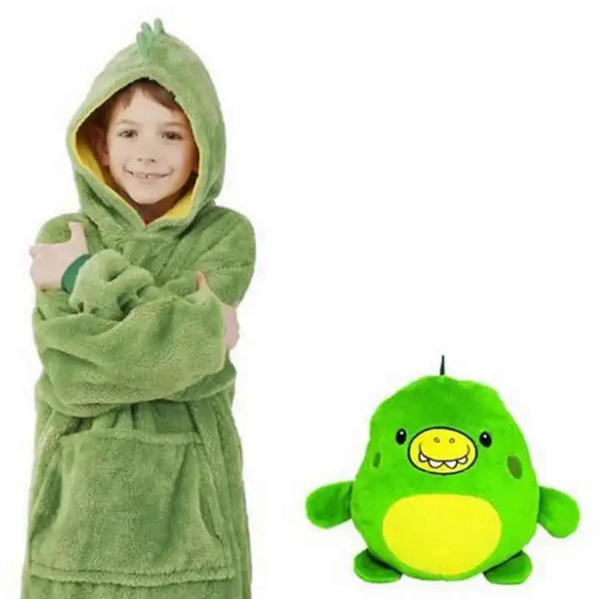 Hoodiedeken met mouwen voor kinderen - Knuffeltrui met capuchon en zakken