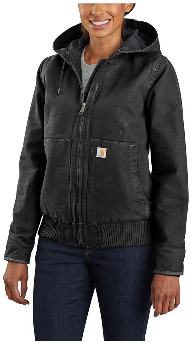 Carhartt Washed Duck Active Jacket - Dames Jas – Werkjas - Zwart - Maat XL