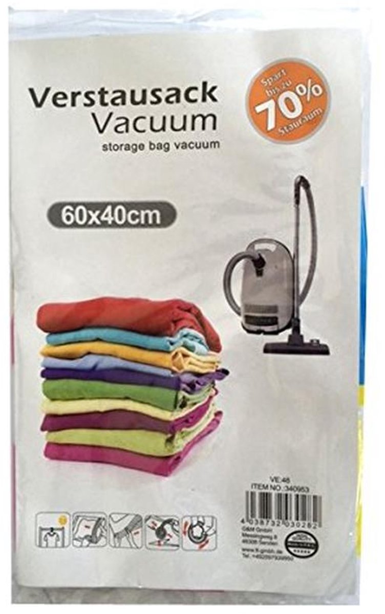 Set van 5 vacuümzakken voor kleding 60 x 40 cm met kleurrijk bloemenpatroon