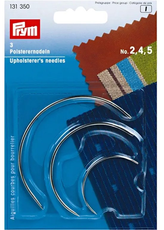 Prym Gebogen naald voor stoffering - Roestvrij staal - 3 stuks