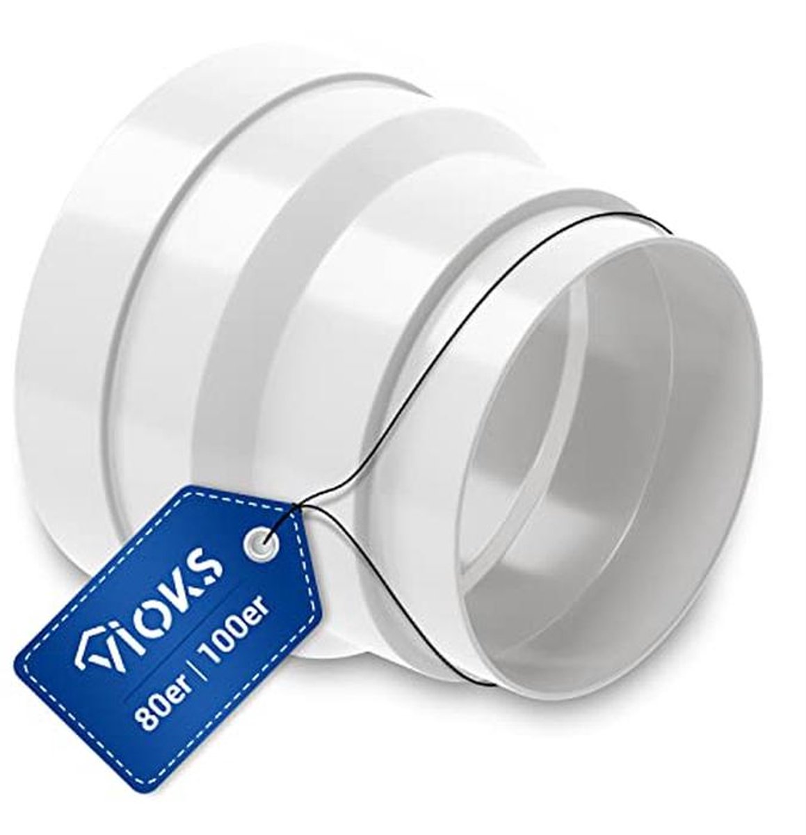 Afvoerslang adapter voor pvc-buis 80 100 - reduceerstuk voor afvoerbuis afzuigkap, afvoerslang connector 80 mm