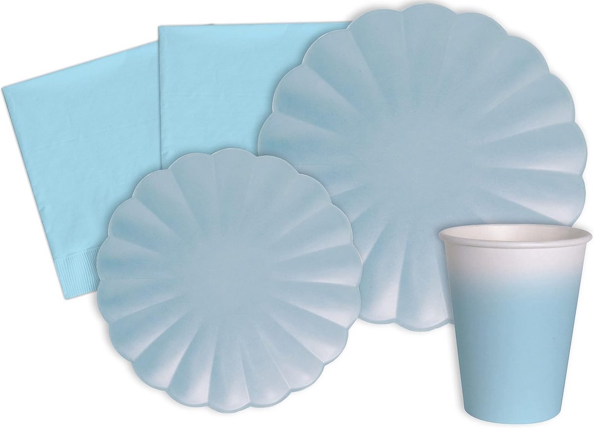 Bloemvormige Feestservies Set voor 8 Personen - 44 Stuks