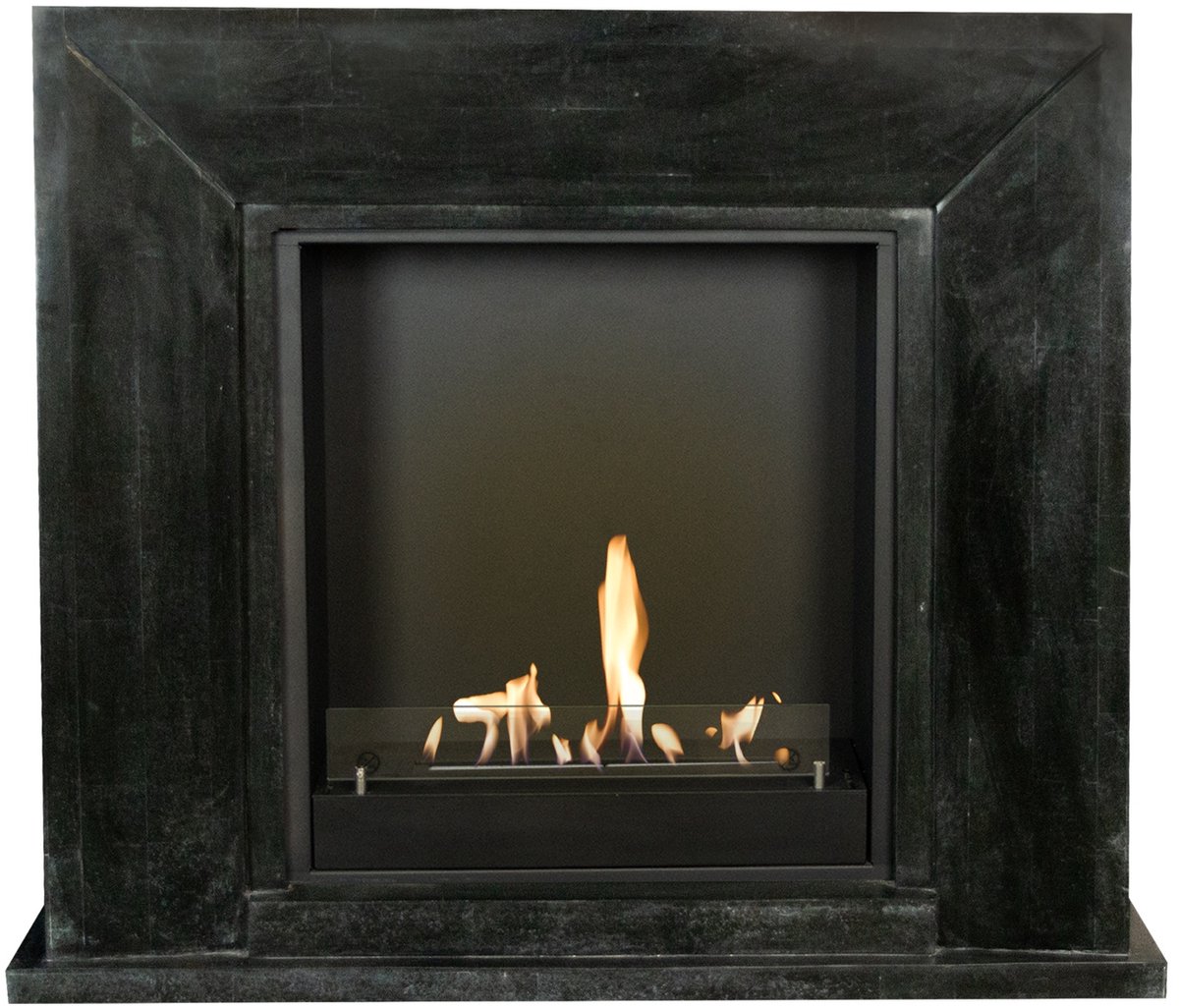 Xaralyn Bio-ethanol haard - Nero BIU-SBP - zwart gepolijst natuursteen - 3 KW verwarming - haardombouw inclusief inbouwhaard - schouw