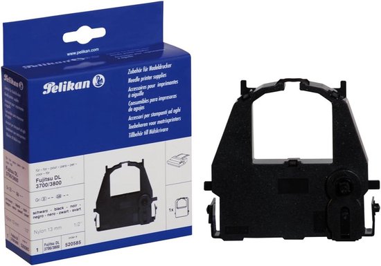 Pelikan zwarte nylon inktlintcassette voor Fujitsu DL 3700/3800 printers met doos.